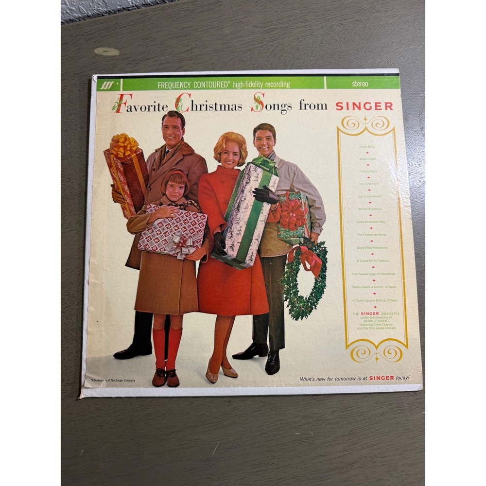 Vintage Favorite Christmas Songs from Singer Vinyl Record 1964 Stereo LP Siravo